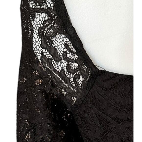 Black Lace Crop Top MEDIUM Corset Bustier Wiccan Witchy Whimsigoth Kirious LA - Picture 3 of 6